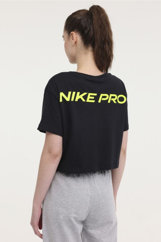 W NK DF PRO SS CRP TEE Black Women's Short Sleeve T-Shirt