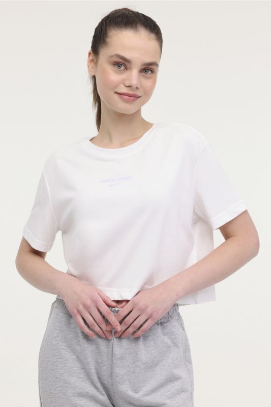 W NK DF PRO SS CRP TEE White Women's Short Sleeve T-Shirt