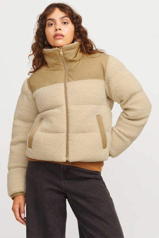 JXLISA TEDDY PUFFER JACKE Cream Women's Coat