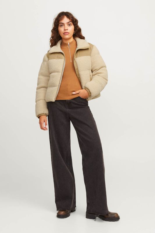 JXLISA TEDDY PUFFER JACKE Cream Women's Coat