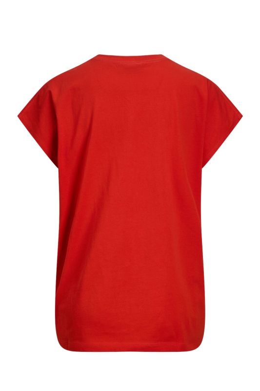 JXASTRID BOXY SL EVERY TE Red Women's Short Sleeve T-Shirt