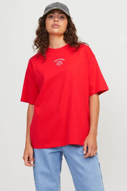 JXALVA LOOSE SS PRINT TEE Red Women's Short Sleeve T-Shirt