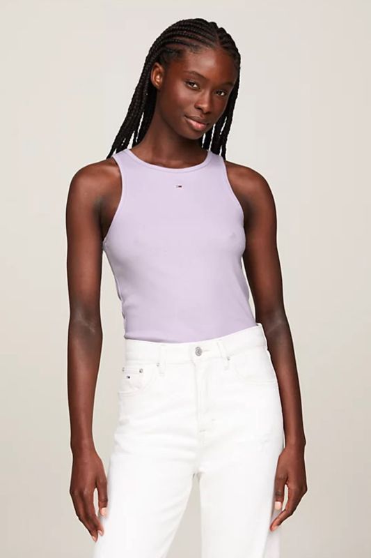 TJW ESSENTIAL RIB TANK Purple Women's Tank Top