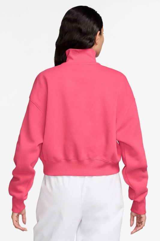 W NSW PHNX FLC QZ CROP Pink Women's Long Sleeve T-Shirt