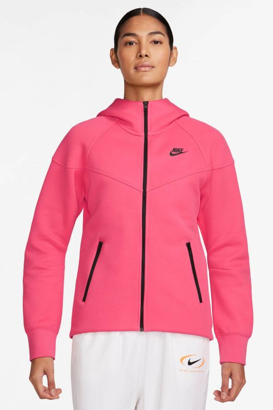 W NSW TCH FLC WR FZ HDY Pink Women's Zipper Sweatshirt