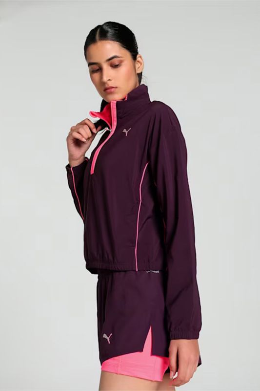 RUN FOR HER WOVEN 1/2 ZIP Mud Women's Jacket