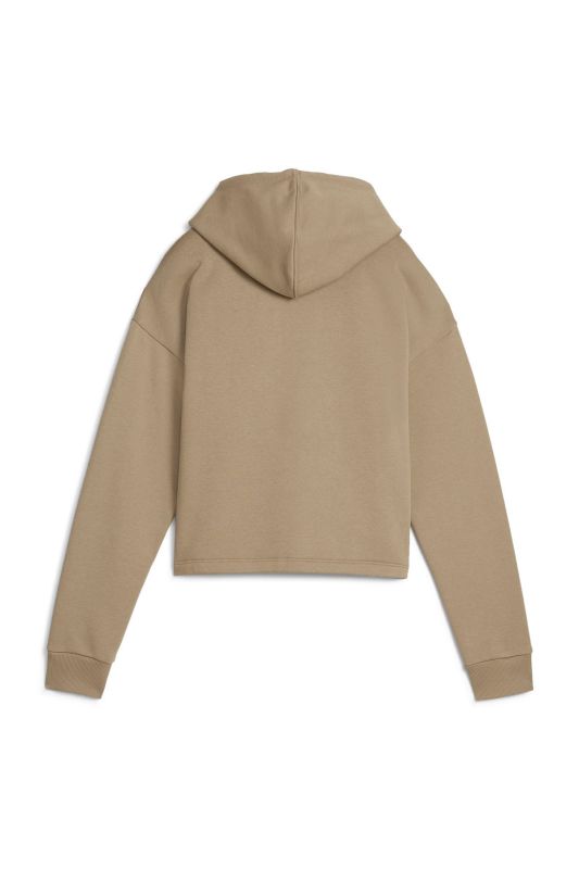 ESS Cropped Logo Hoodie Beige Women's Sweatshirt