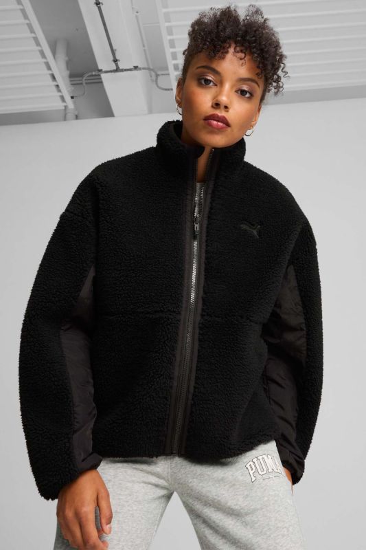 Reversible Sherpa Jacket Black Women Jacket