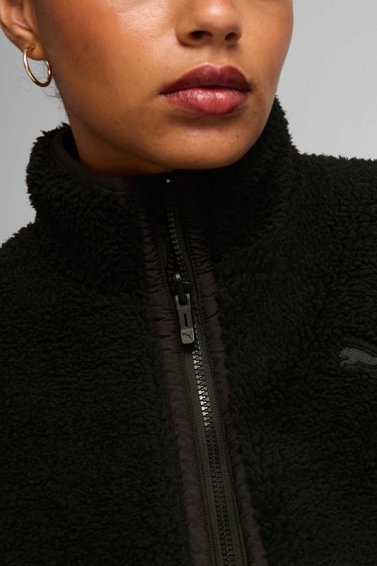 Reversible Sherpa Jacket Black Women Jacket