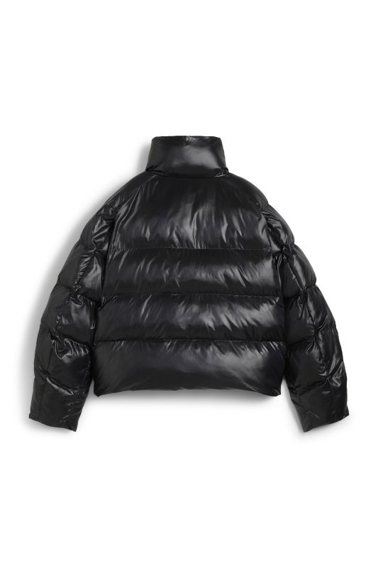 Shiny Puffer Jacket Black Women Jacket