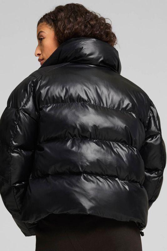 Shiny Puffer Jacket Black Women Jacket