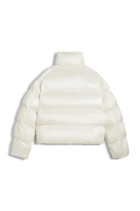 Shiny Puffer Jacket White Women Jacket