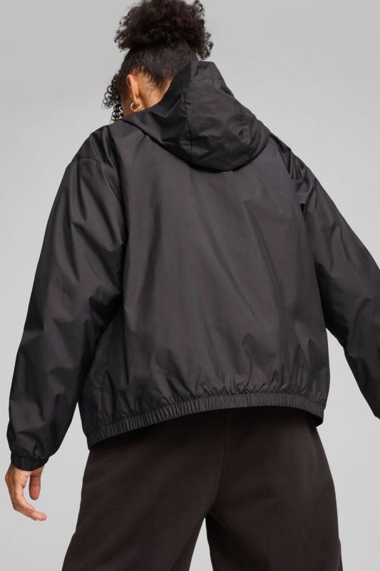 Mesh lined Windbreaker Black Women Jacket