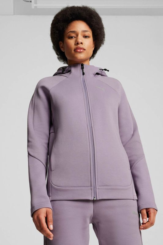 EVOSTRIPE Full-Zip Hoodie Purple Women Jacket