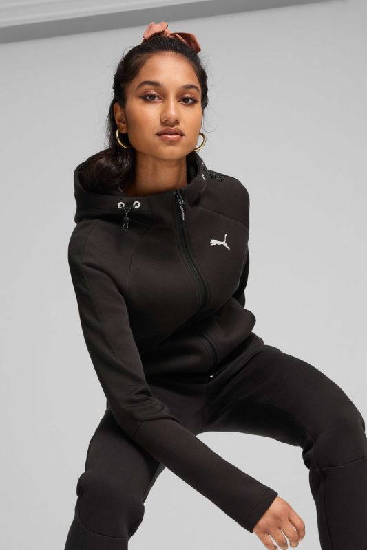 EVOSTRIPE Full-Zip Hoodie Black Women Jacket