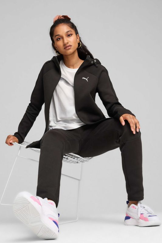 EVOSTRIPE Full-Zip Hoodie Black Women Jacket