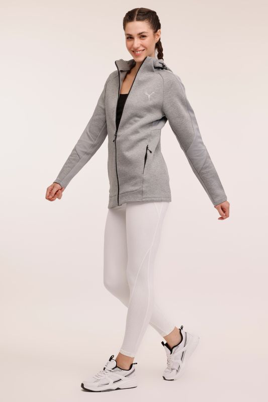 EVOSTRIPE Full-Zip Hoodie Gray Women Jacket