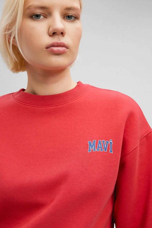 LOGO SHORT SWEATSHIRT Red Women's Sweatshirt