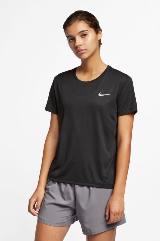 W NK MILER TOP SS Black Women's Short Sleeve T-Shirt