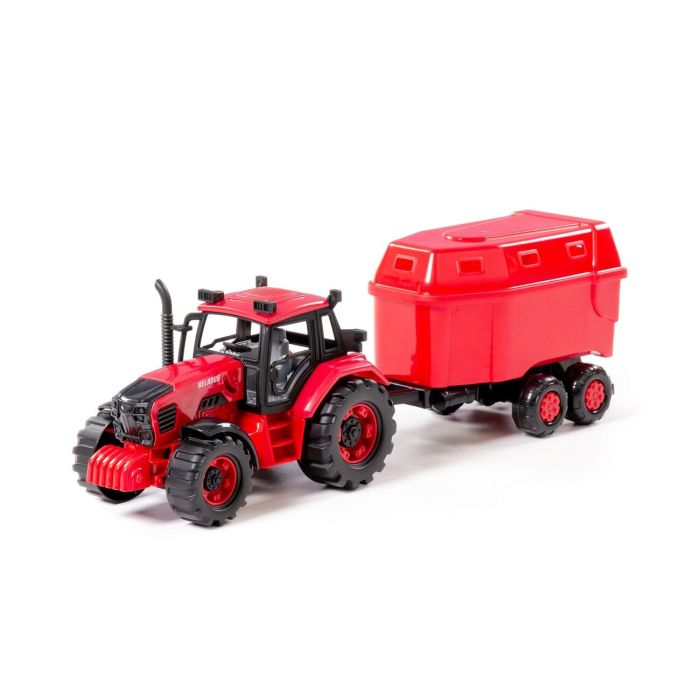 323101 Polesie Tractor Progress with flatbed trailer and inertial bucket (green) (in a box)