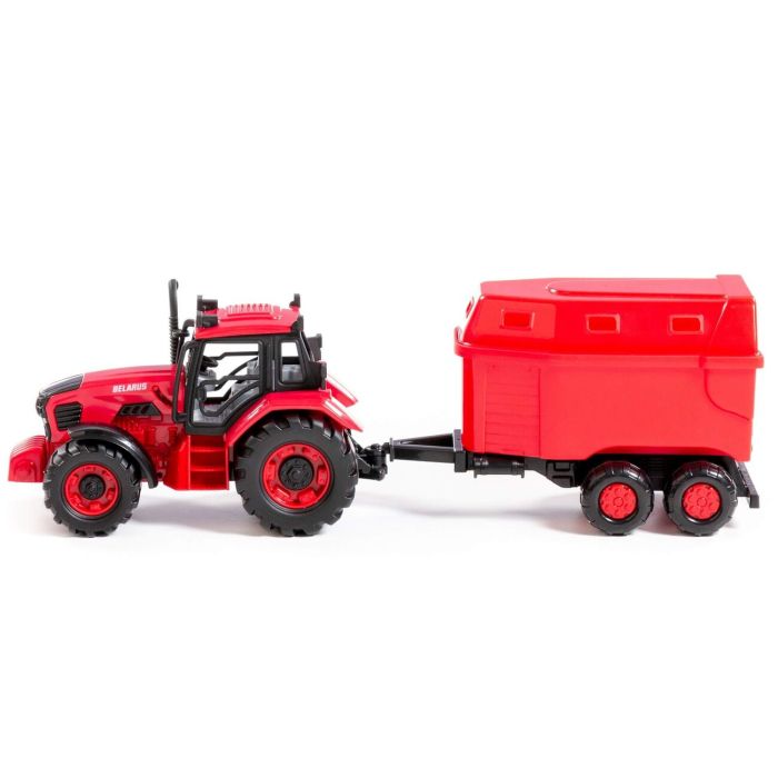 323101 Polesie Tractor Progress with flatbed trailer and inertial bucket (green) (in a box)