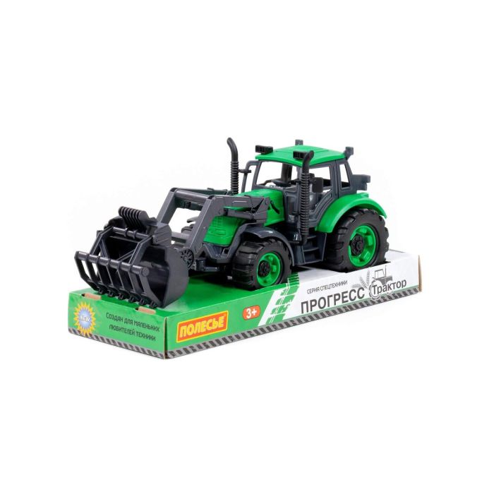 323185 Polesie Tractor Progress inertial (green) (in a tray)