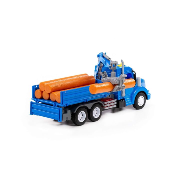 323247 Polesie Profi, flatbed car with inertial bucket (with light and sound) (orange) (in the box)