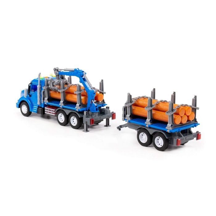 323253 Polesie Profi, inertial timber truck (with light and sound) (green) (in a box)