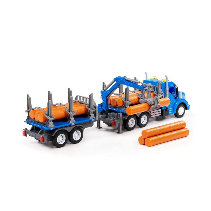 323253 Polesie Profi, inertial timber truck (with light and sound) (green) (in a box)