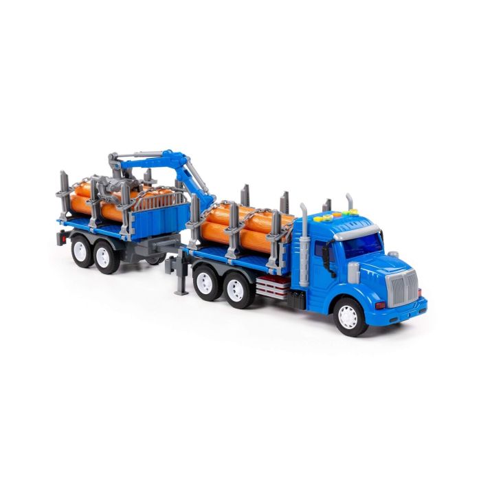 323253 Polesie Profi, inertial timber truck (with light and sound) (green) (in a box)