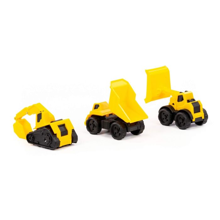 323279 Polesie Dump truck-mini + Bulldozer-mini caterpillar + Loader-mini forklift (in the package)