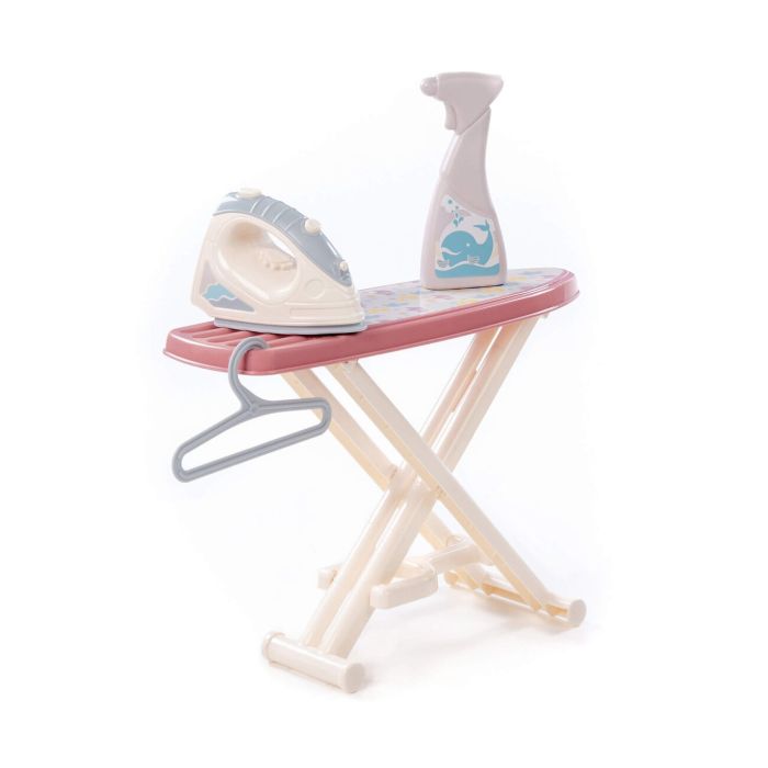 413070 Polesie Play set Ironing board, sprayer and hanger (gray-blue) (in a box)