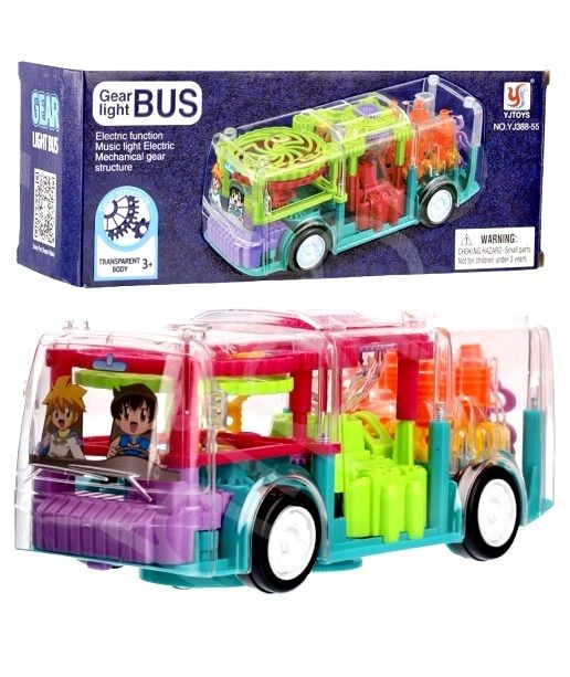 Transparent lighted bus with gears GEAR LIGHT BUS