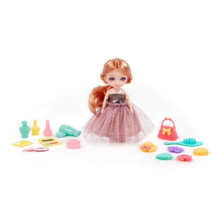 459106 Wader Doll Masha (16 cm) in ballroom dress + accessories (5 elements) (in a box Ь3)