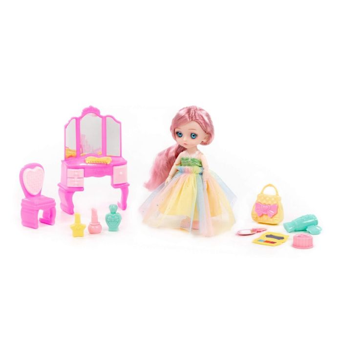 459122 COLOMA Y PASTOR Doll Masha (16 cm) at the hairdresser + accessories (13 elements) (in a box Ь3)