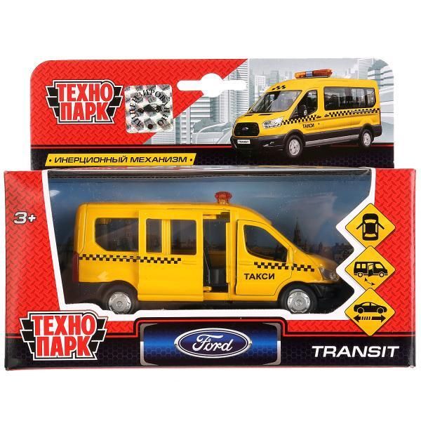 Metal car FORD transit TAXI, 12 cm, doors, inertia, cor. Technopark