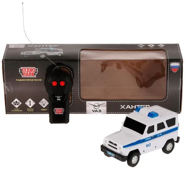 Car R / UAZ HUNTER POLICE 15 cm, light, white, kor. Technopark