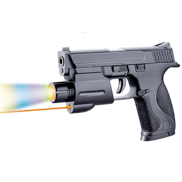 Gun with laser sight, with a flashlight in a package.