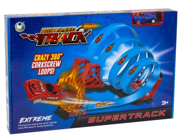 Track Racing  High speed track  4 dead loops + car