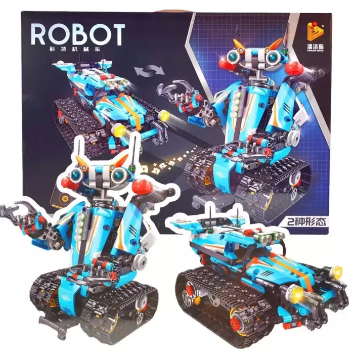 Constructor Creator Robot Transformer robot-vehicle on remote control 2 in 1, 701 parts