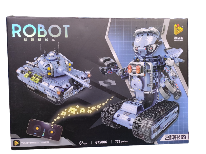 Creator Robot  Robot tank - all-terrain vehicle transformer on remote control 2 in 1, 779 pieces