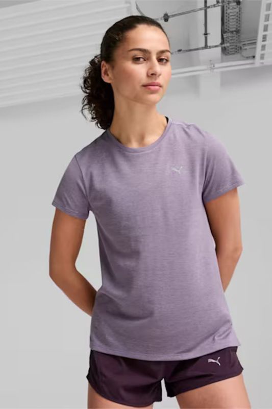 RUN FAVORITE HEATHER TEE Damson Women's Short Sleeve T-Shirt