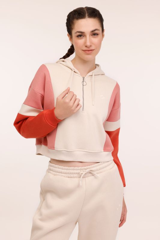 W-MERVIN HZ HOODIE 4PR Beige Women's Sweatshirt