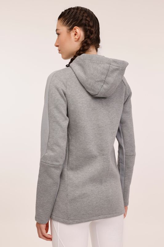 EVOSTRIPE Full-Zip Hoodie Gray Women Jacket