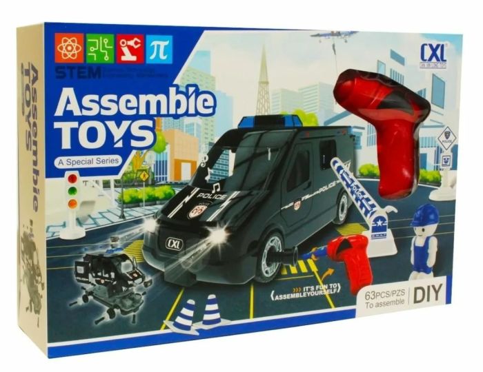 Police car with screwdriver 63 pieces