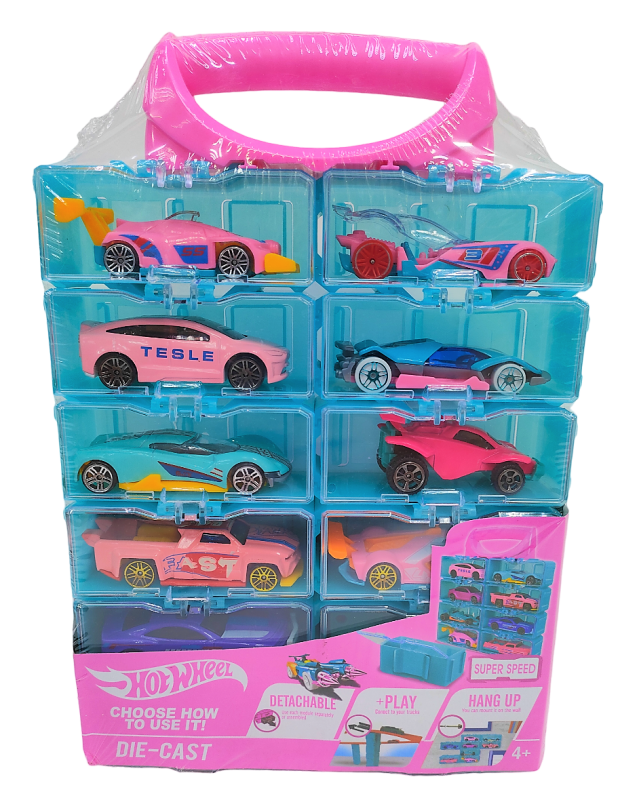 Set of racing cars  Hot Wheel :Pink Series  in case , 12 pcs