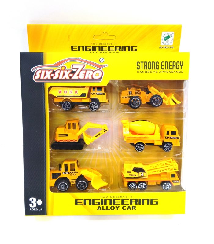 6in1 Six-six-Zero Yellow Construction Vehicles Set