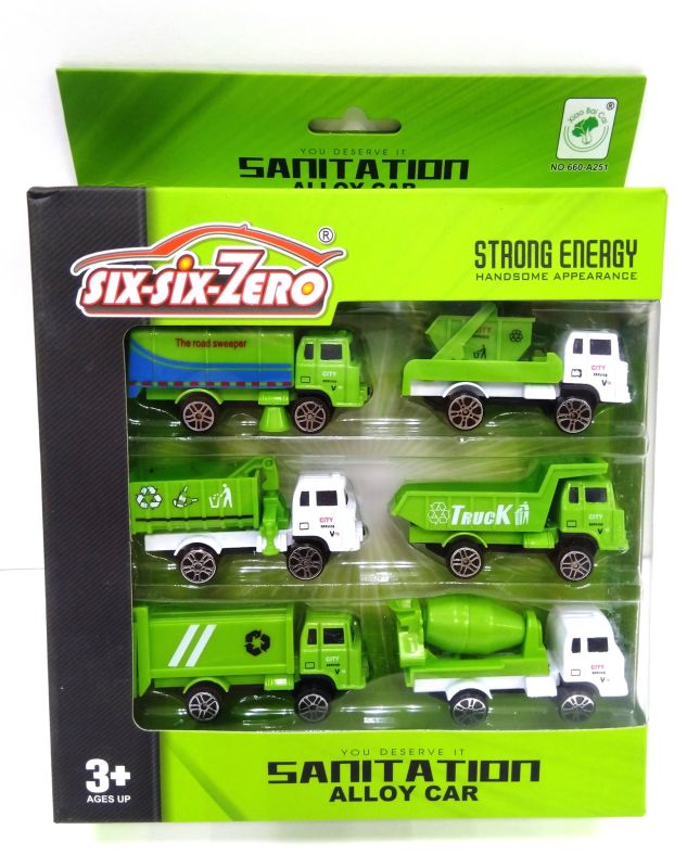 Six-six-Zero 6in1 Six-six-Zero Green Construction Vehicle Set