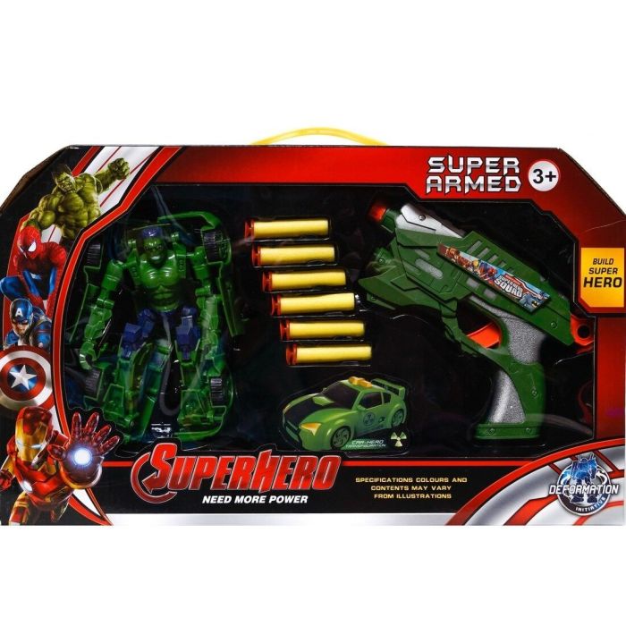 Super Hero Blaster + Transformer Hulk