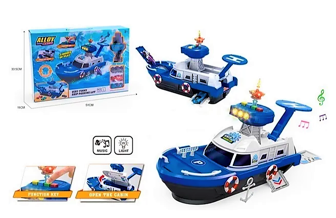 Hot wheel boat with cars, light/sound